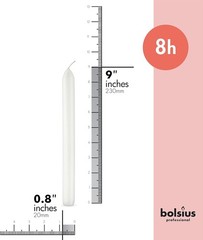 BOLSIUS 10 Count Household White Dinner Candles – 9 Inches – 10 Count,