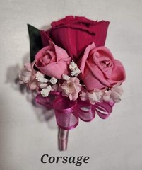 Fuchsia Pink Rose Calla Lily Bridal Wedding Bouquet Accessories