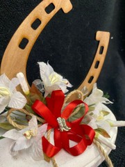 Country Western «Luck of the Horse shoe» Wedding Cake topper funny Barn Cowboy
