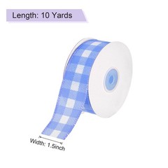 Plaid Check Ribbon, 1.5 Inch x 10 Yards Gingham Ribbon, Blue