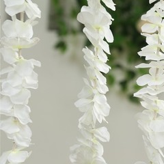 10 pack 6.5 ft White long Wisteria Vines Artificial Flower Garlands Wedding