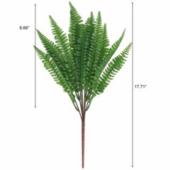 1-4Pcs Plastic Lifelike Artificial Fern Foliage Bush Plants Indoor outdoor Decor