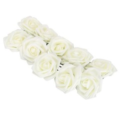 10-Pack Cream White Bridal Bouquet Flowers