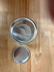 Clear/Silver Tin Pail with Lid Wholesale Lot of 22 -4″ Diameter 4″ Tall NEW (#8)