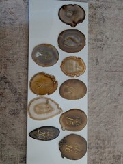 Agate Wedding Table Numbers Set Polished Finish Mixed Colors Centerpiece