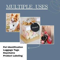 Round Black Tag with Pet Paw Print Engraving, Unique Gift for Cat & Dog Parents