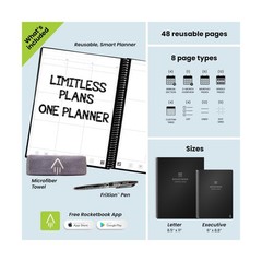 Rocketbook Smart Reusable Everyday Planner, Undated Weekly, Mon… FAST USA SHIP