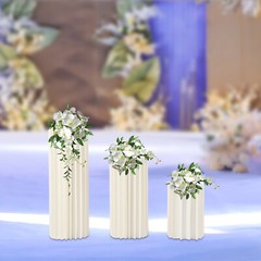 Set of 3 Elegant Bulk Weddings Decoration Table Cylinder Centerpiece Cake Stand
