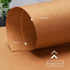 KYMY Brown Colored Cardstock Paper, 30 Sheets 11.7 inches x 8.3 inches,