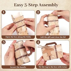 50PCS Mini Suitcase Favor Boxes, Party Favor Candy Box Vintage Kraft Paper Gift