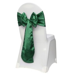 YCC Linens – Satin Chair Sashes Ribbon Bow Wedding Banquet Decor (Pack of 10)