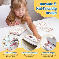10 Pack Kids Pretend Play Notepads, 40 Pages Kids Playtime Pads, 4» x 6» Al…