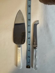 Sheffield England Vintage Pearlized Serrated Wedding Cake Knife & Server Set EUC