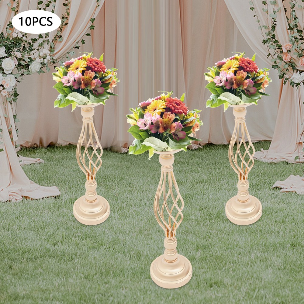 10Pcs Candle Holders Twist Flower Vase Arrangement Stand Decoration for Wedding