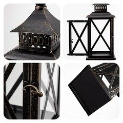 DECORKEY Lantern Decorative Indoor & Outdoor, Large 14.8», Black / 14.8»