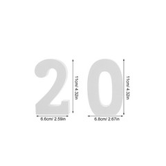 4Pcs Reusable Wooden Number Decorations White Wood Signs for Crafting and Events