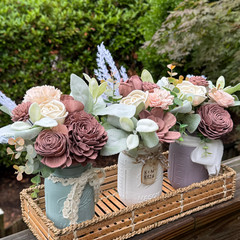 Sola Wood Mauve Wedding Floral Table Centerpieces Set of 3 Bridal Shower Decor
