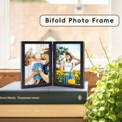 8×10 Picture Frames Double Black Photo Frame Folding Vertical Stand Display S…