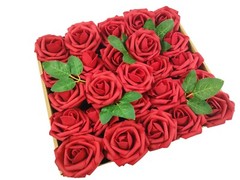 25/50pcs Artificial Flower Real Touch Foam Roses Wedding Bouquet Bridal 12 Color