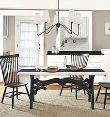 ;30″ Dia 5-Arm Classic Chandeliers Matt Black with White Black/White Shade