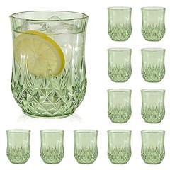 Pack Plastic Stemless Wine Glasses,oz Unbreakable Vintage 12 12oz-sage green