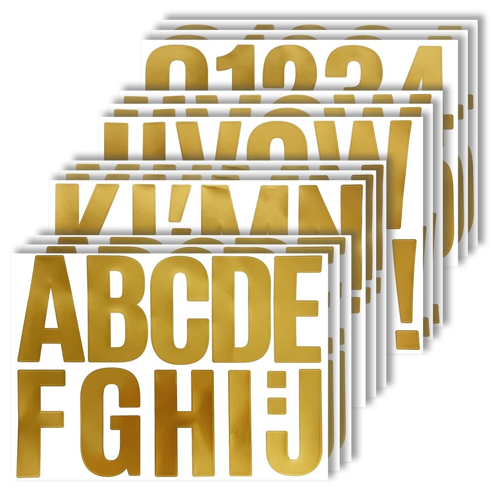 Large Letter Number Sticker,4 Inch Gold Alphabet Stickers Self Adhesive. | Vi…