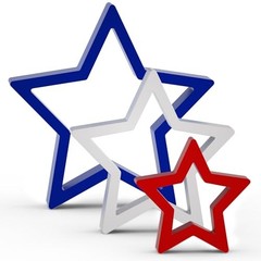 3 PCS Patriotic Wooden Star Sign Table Decor 4th of July 1 PACK, 3 PCS