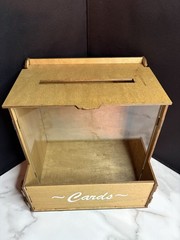 Wedding Or Birthday card Collection box With Hinged Lid & Space For Flowers
