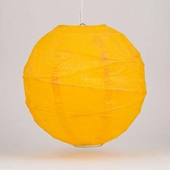 Quasimoon 8″ Yellow Irregular Ribbed Paper Lantern (10 PACK) by PaperLanternS…