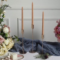 Taper Candles 12 Unscented Beige 11 in Long Spiral Premium Wax 11″,