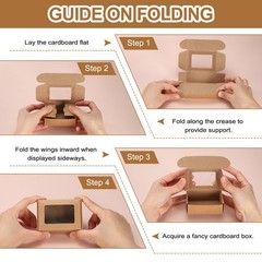 16Pcs Kraft Soap Boxes 2.8″ x 2.8″ x 1.2″ Mini Kraft Treat Boxes Light Brown