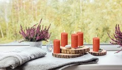 Bolsius 4 Pack Orange Rustic Pillar Candles – 2.75 X 5 Inches – Premium