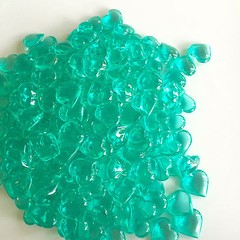 4Lb Crystal Acrylic Hearts Vase Gems or Table Scatters (Medium 2.4cm,Aqua Green)
