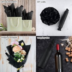 NEBURORA 100 Sheets Black Tissue Paper for Gift Bag 20×14 Inches black