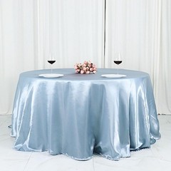 Balsa Circle 132 in Dusty Blue Satin Round 132″ (Round),