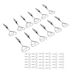 12pcs 2.8in Double Headed Memo Clip Metal Card Holder Wire Photo Clamp