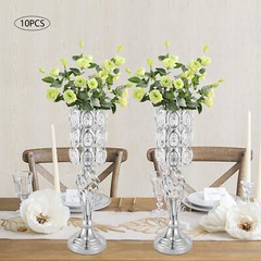 10PCS Silver Vases Wedding Centerpieces Flower Stand Table Decor Flower Vase
