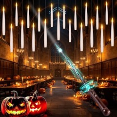 Floating Candles with Wand for Halloween Decorations: 20P-Floating Candles