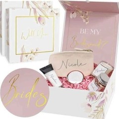 3-Pack Bridesmaid Gift Boxes with Lid Collapsible 9.25″x9.25″x3.75″ Present Box