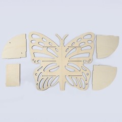 24″ NATURAL 3 Tier Butterfly Wooden CUPCAKE Dessert STAND Party Event Supplies