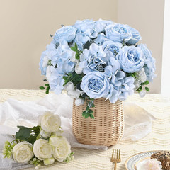 2 Packs Peonies Artificial Flowers, Blue Artificial Peonies, Silk Peonies Flo…