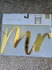 Mr. & Mrs. Hanging Gold Chair Signs Wedding Reception Decor Party Best Day Ever