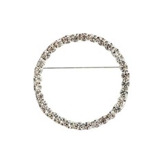 2″ Silver Circle Rhinestones BROOCH PIN Chair Sashes Wedding Party Decorations