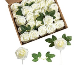 25/50x Artificial Fake Plant Bunch Rose Flowers Bouquet Home Decor Wedding Party