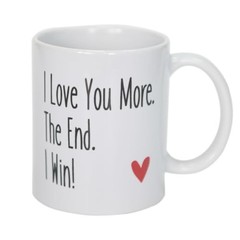 Funny Coffee Mug I Love You More The End I Win, Romantic Couple Cup Lover Mug