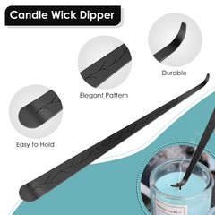 Saiveina 3 in 1 Candle Accessory Set, Wick Trimmer, 3pcs, Black