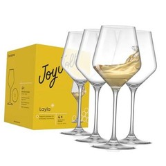 Layla Set of 4 Italian Glasses, 13.5 oz Clear – Made in White Wine Glasses
