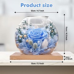 NERCHVO Valentines Birthday Gifts for Women Preserved Roses in Glass Blue
