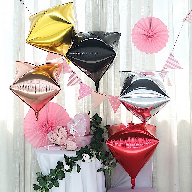 16-Inch 4D Diamond Mylar Foil Balloons Party Wedding Event Decorations Supplies