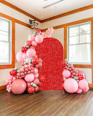 Sequin Arch Backdrop Cover 6.6Ft Wedding Red Arch Cover Christmas Balloon Arch B